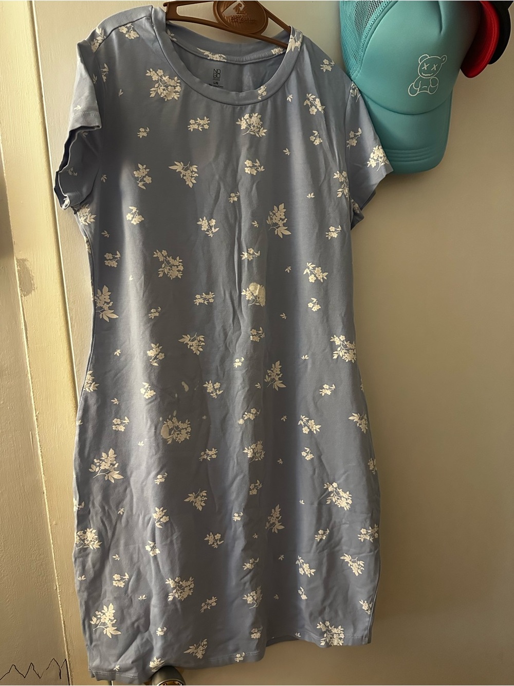 NOBO Light Blue Floral Short Sleeve Dress